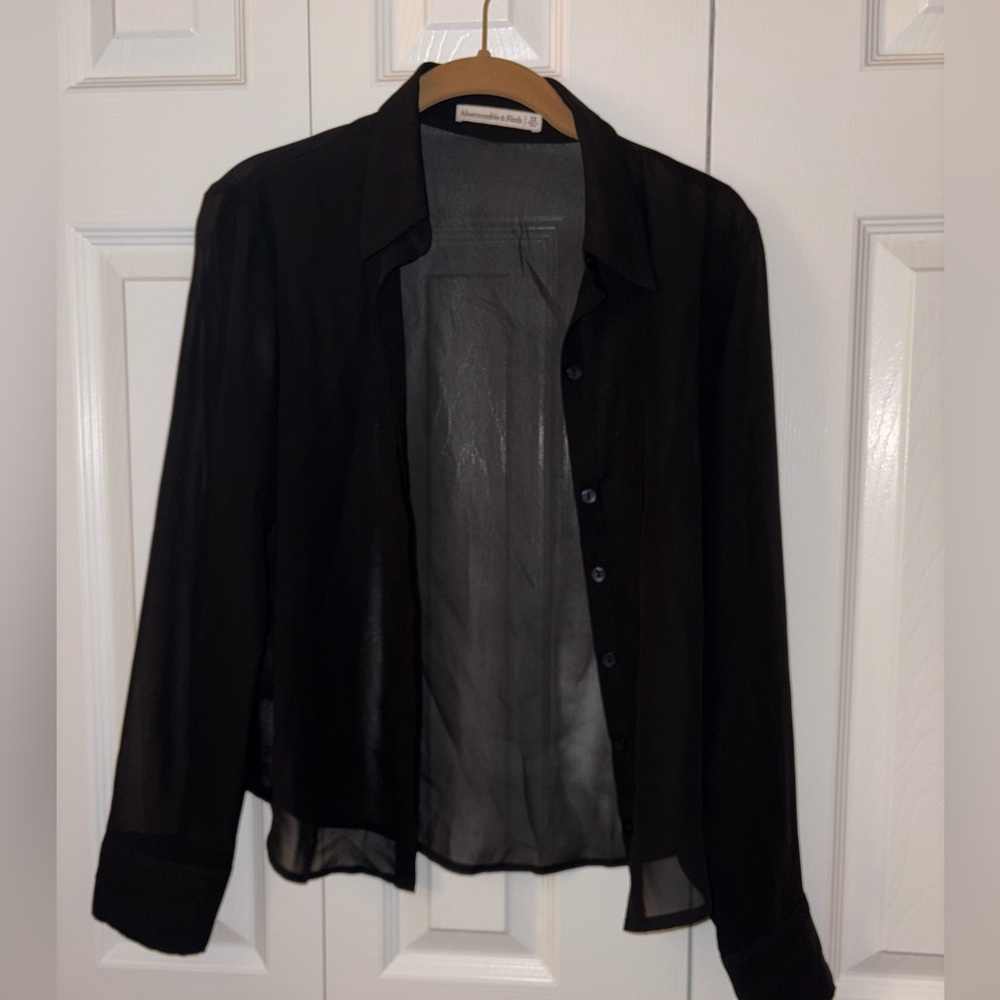 Women’s sheer button down blouse